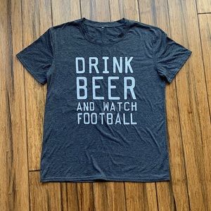 Drink Beer and watch football graphic tee-large